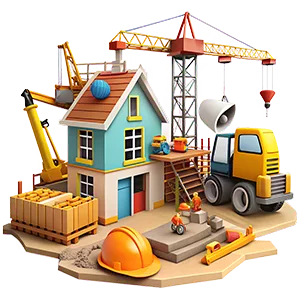 Construction London A horizontal banner-style image showing a professional construction worker in motion, quickly installing wooden panels or tiles. A blurred motion effect conveys speed, with a wall clock in the background. Clean, modern job site, neutral tones, and focus on fast-paced work. Wide aspect ratio for web banner